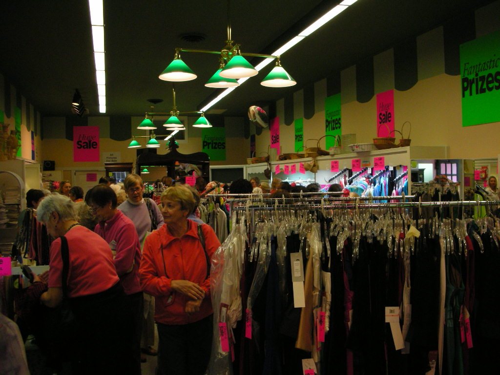 Customers shopping during a real promotional sale